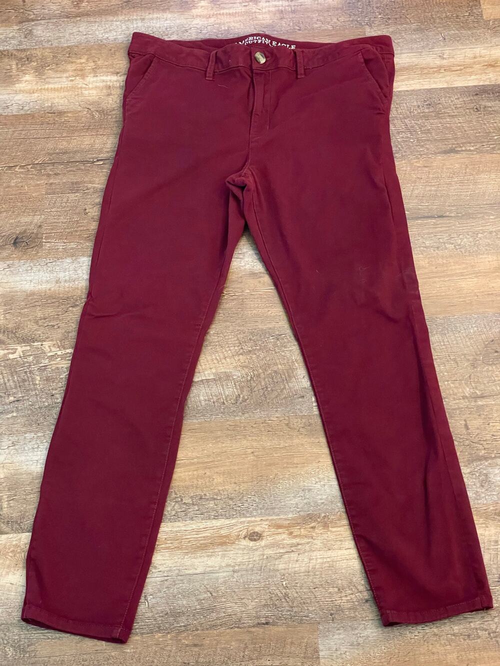 American Eagle Outfitters Maroon Red Twill skinny pant 18